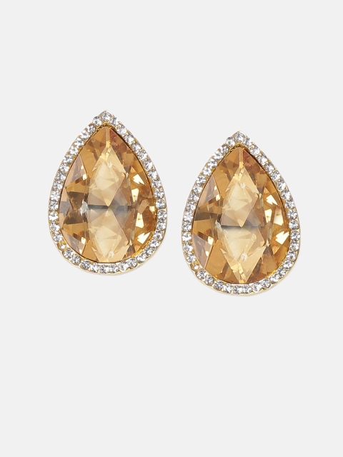 

Mali Fionna Gold-Toned Teardrop Shaped Studs