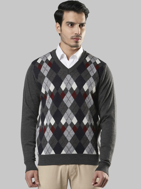 

Raymond Men Grey Printed Sweater