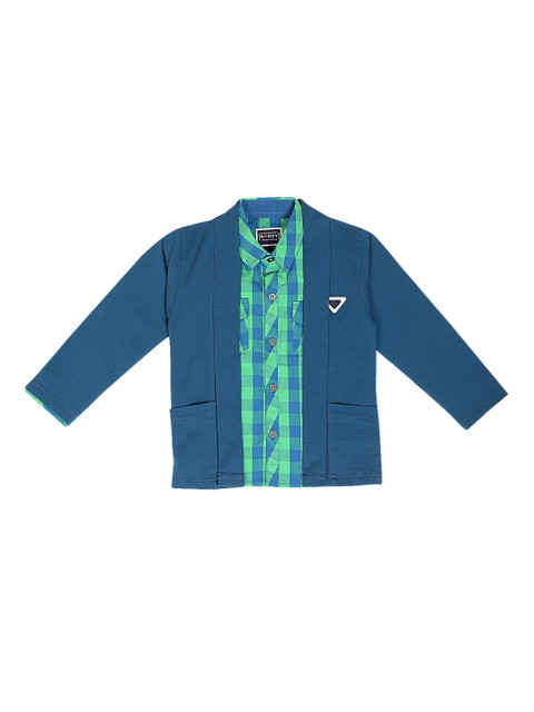 

Noddy Boys Green Regular Fit Checked Casual Shirt