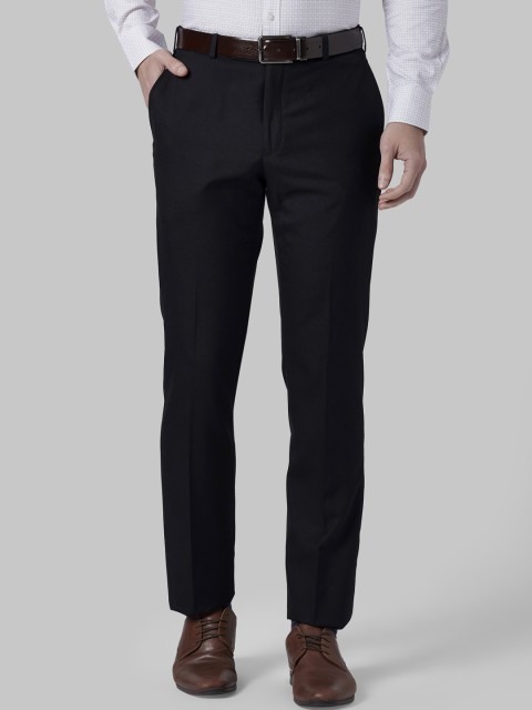 

Park Avenue Men Black Solid Regular Fit Formal Trousers