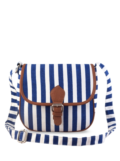 

Lychee bags Blue & White Striped Sling Bag