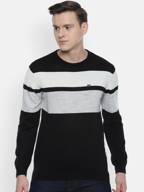 

Van Heusen Sport Men Black Striped Sweater