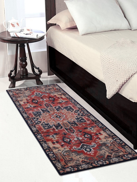 

RUGSMITH Red & Black Printed Anti-Skid Floor Runner
