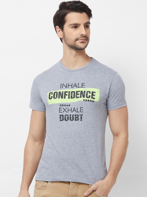 

Imagica Men Grey Printed Round Neck T-shirt
