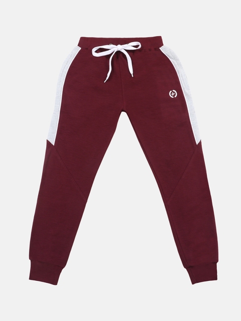 

Lil Tomatoes Boys Maroon Self-Design Joggers