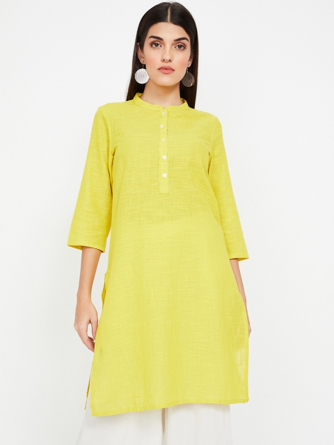 

Melange by Lifestyle Women Yellow Solid Straight Kurta