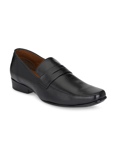 

Rodolfo Darrell Men Black Solid Leather Formal Slip-On Shoes