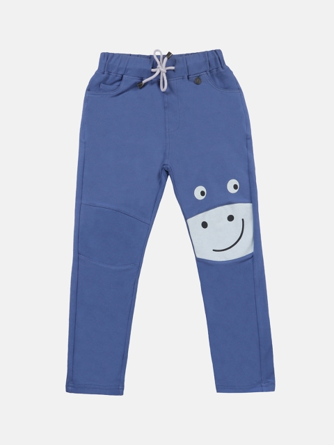 

Lil Tomatoes Boys Blue Printed Track Pants