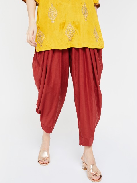 

Melange by Lifestyle Women Red Solid Dhoti Pants
