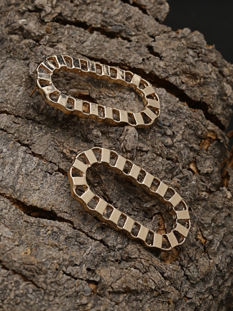 

ZeroKaata Gold-Toned Oval Studs