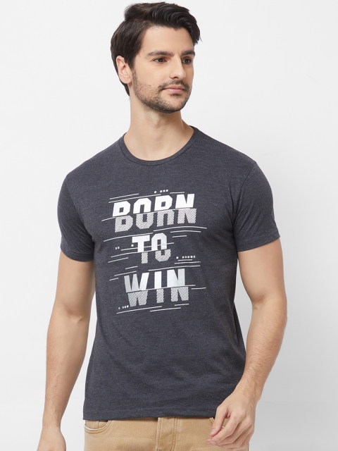 

Imagica Men Grey Printed Round Neck T-shirt