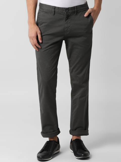 

Peter England Casuals Men Charcoal Grey Slim Fit Solid Regular Trousers