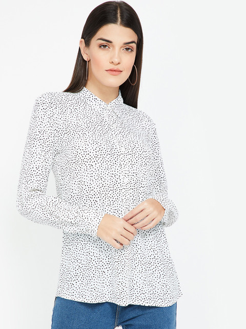 

CODE by Lifestyle Women White & Black Regular Fit Printed Casual Shirt