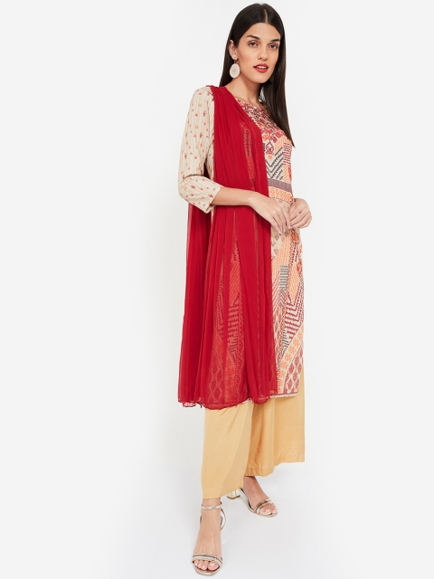 

Melange by Lifestyle Red Solid Dupatta