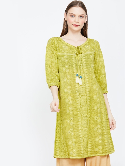 

Melange by Lifestyle Women Green Printed A-Line Kurta