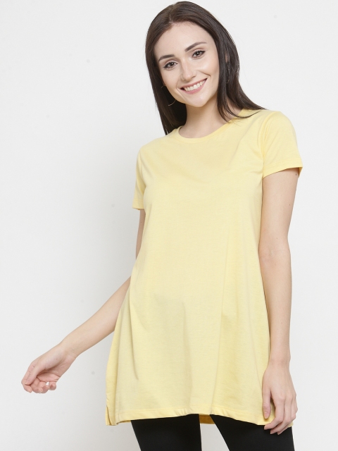 

Kalt Women Yellow Solid Tunic