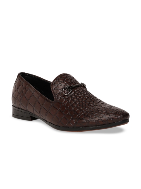 

Respiro Men Brown Textured Formal Slip-On Shoes
