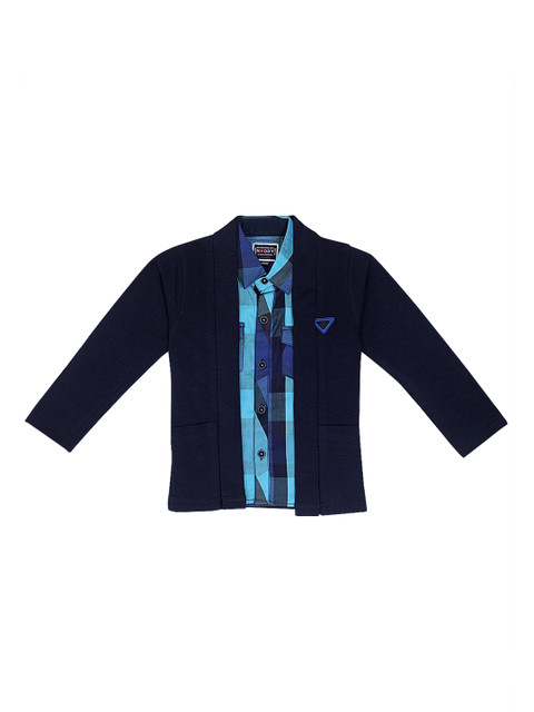 

Noddy Boys Turquoise Blue Regular Fit Checked Casual Shirt