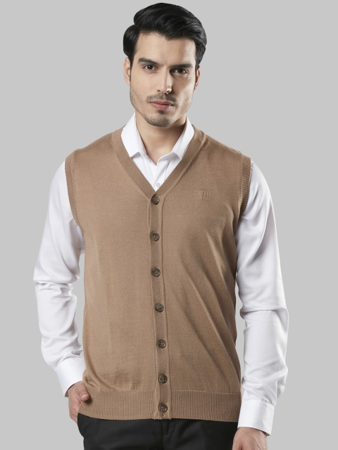 

Raymond Men Beige Solid Sweater