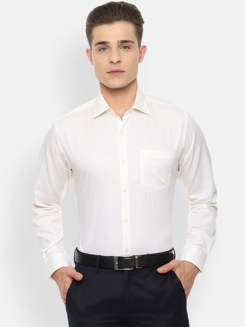 

Van Heusen Men White Regular Fit Self Design Formal Shirt