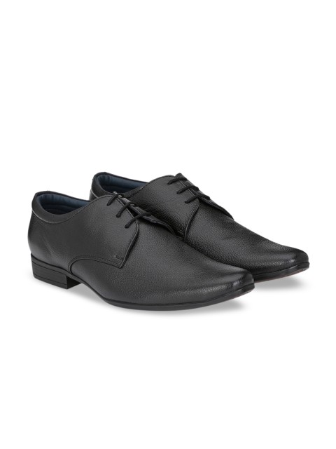

Rodolfo Darrell Men Black Solid Leather Formal Derbys