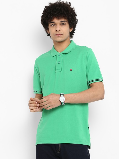 

SWISS MILITARY Men Green Solid Polo Collar T-shirt