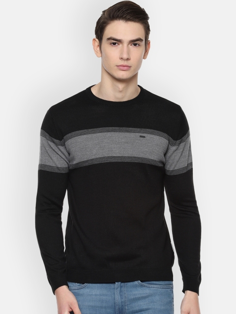 

Van Heusen Sport Men Black & Grey Colourblocked Sweater