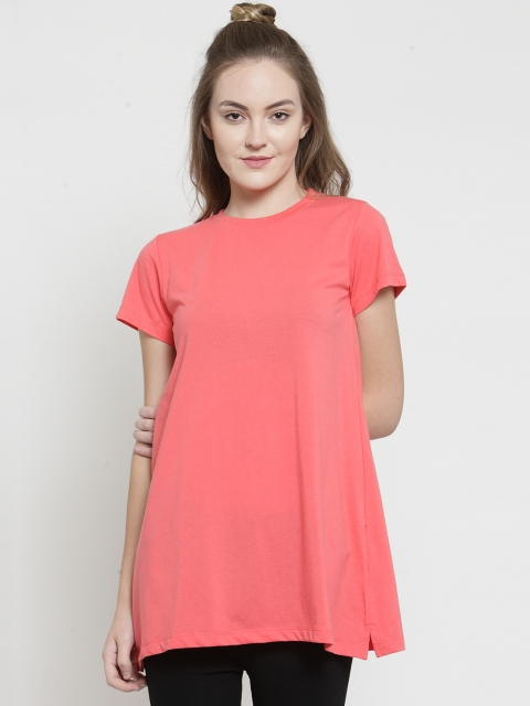 

Kalt Women Peach-Coloured Solid Tunics