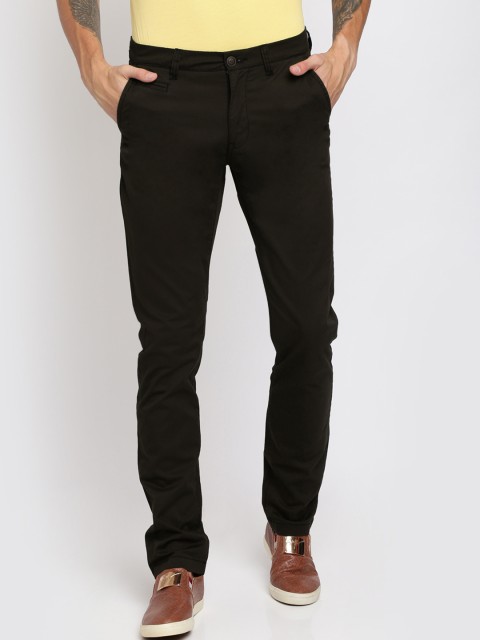 

Crocodile Men Black Slim Fit Solid Regular Trousers
