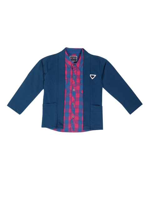 

Noddy Boys Pink Regular Fit Checked Casual Shirt