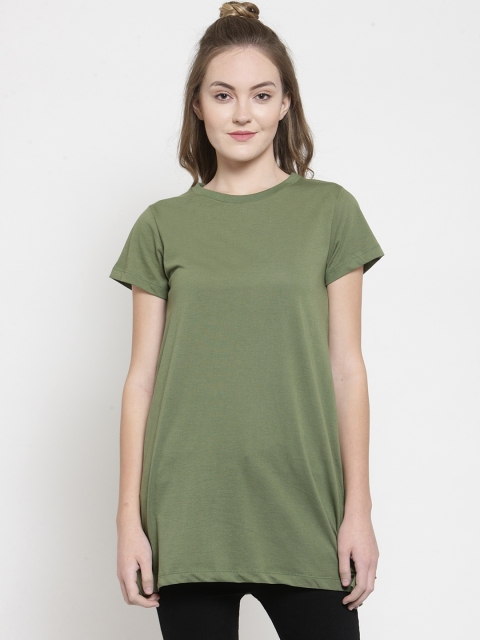 

Kalt Women Olive Green Solid Tunic