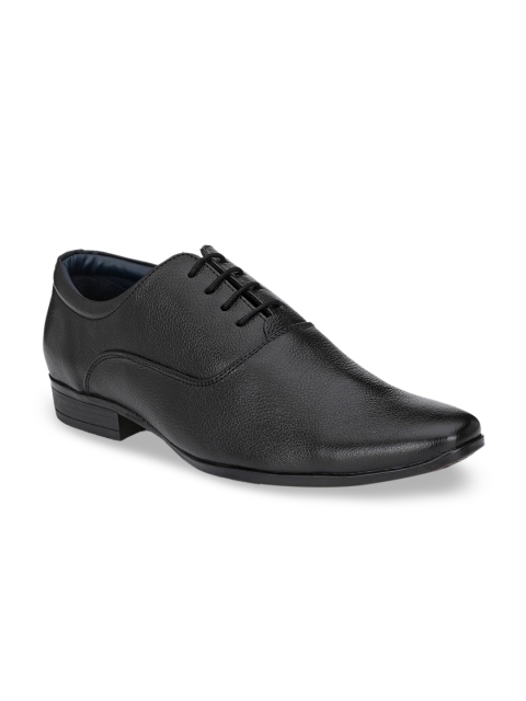 

Rodolfo Darrell Men Black Solid Leather Formal Oxfords