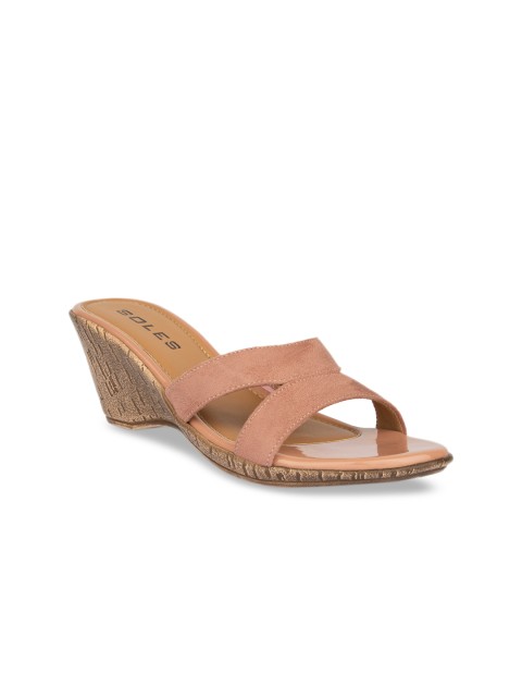 

SOLES Women Pink Solid Wedges
