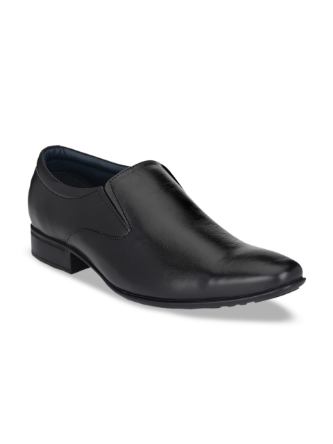 

Rodolfo Darrell Men Black Solid Leather Formal Slip-Ons