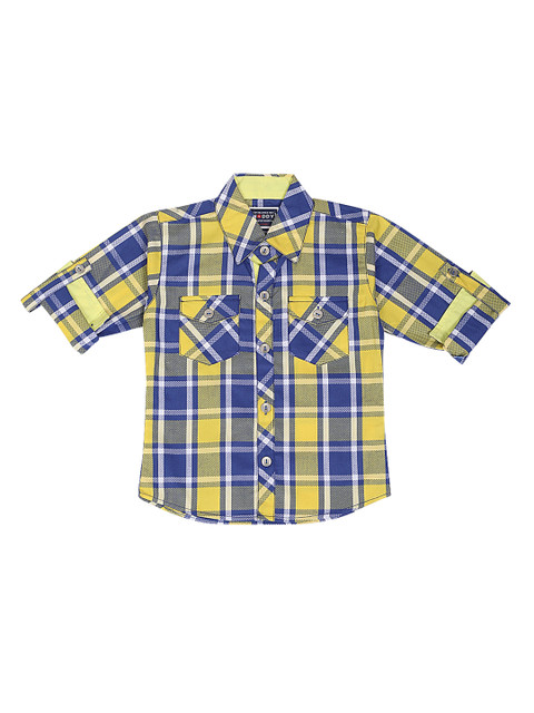 

Noddy Boys Yellow Regular Fit Checked Casual Shirt