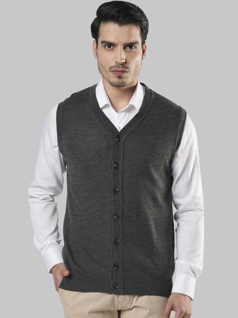 

Raymond Men Grey Solid Sweater