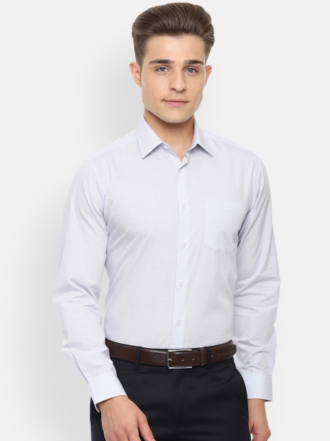 

Van Heusen Men Blue & White Regular Fit Checked Casual Shirt