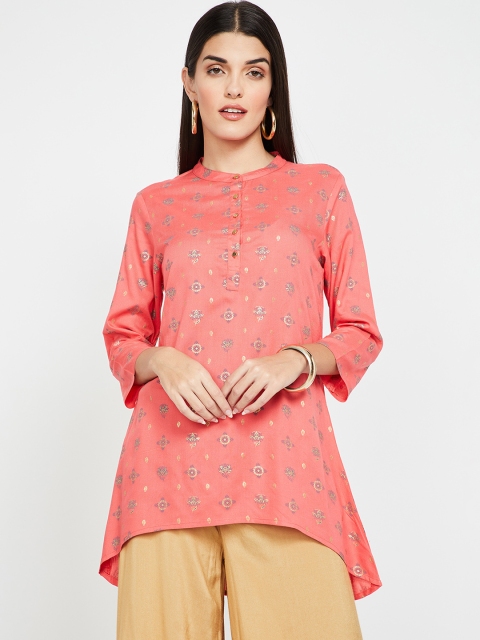 

Melange by Lifestyle Women Coral Floral Print Kurti