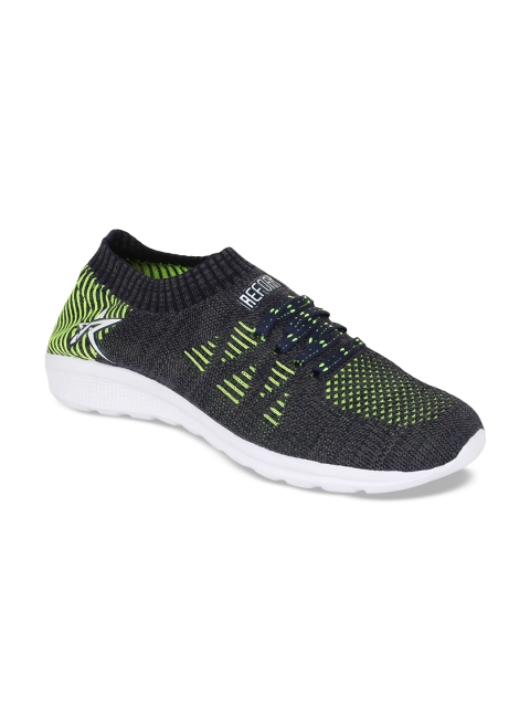 

REFOAM Men Navy Blue Mesh Flyknit Running Shoes