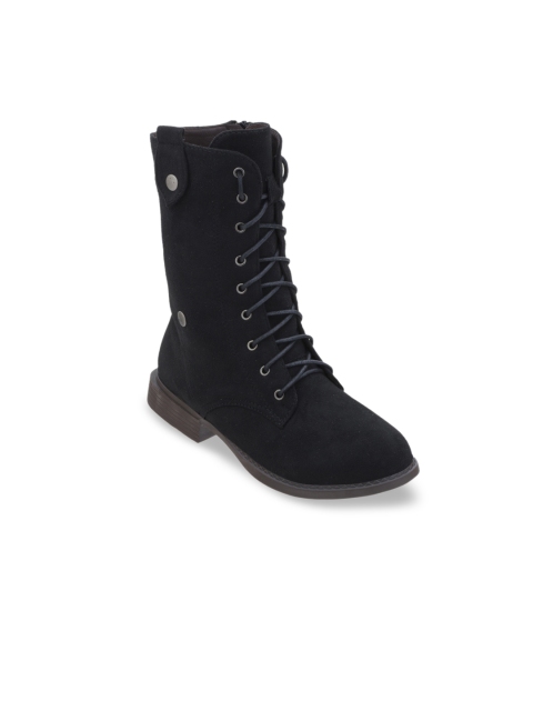 

SHUZ TOUCH Women Black Solid High-Top Heeled Boots