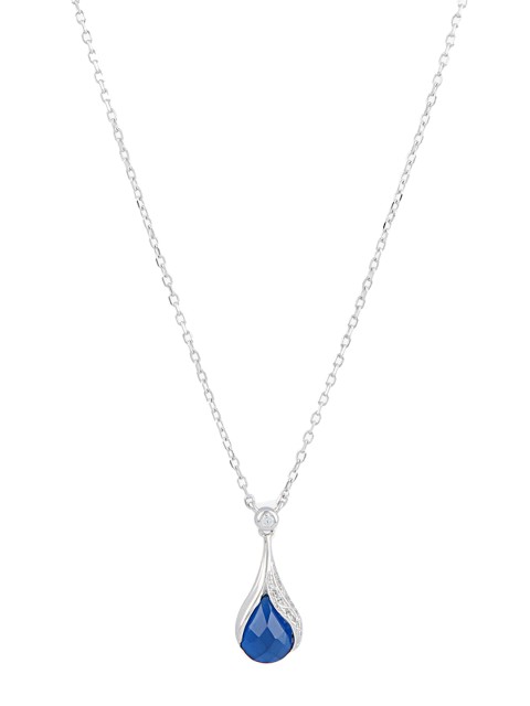

bebe Silver-Plated & Blue Pendant With Chain