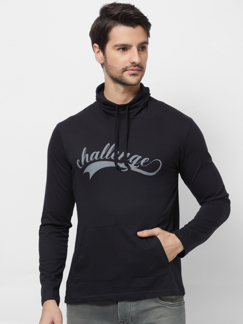 

Imagica Men Black Printed High Neck T-shirt