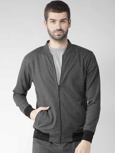 

Hubberholme Men Charcoal Solid Sweatshirt