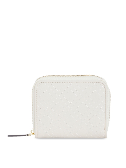 

bebe Women Beige Textured Zip Around Wallet