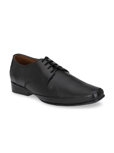 

Rodolfo Darrell Men Black Solid Leather Formal Derbys