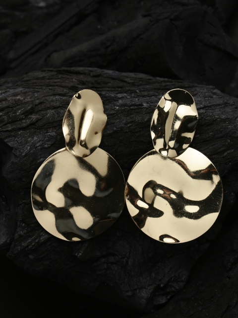 

ZeroKaata Gold-Toned Circular Drop Earrings