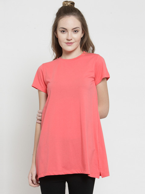 

Kalt Women Peach-Coloured Solid Tunic