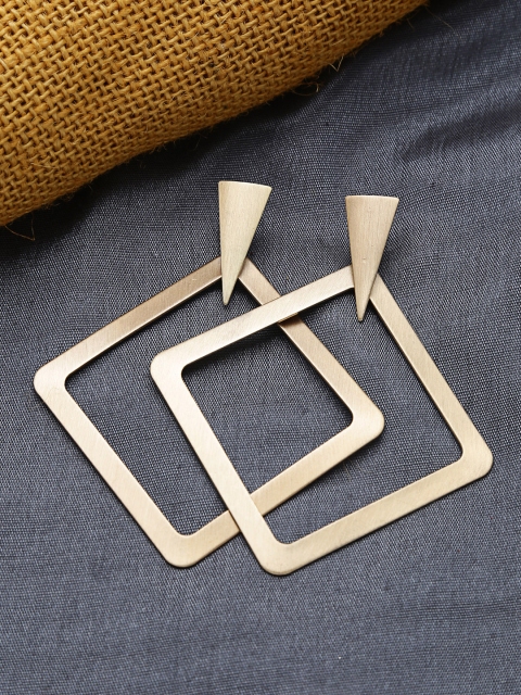 

ZeroKaata Gold-Toned Square Drop Earrings