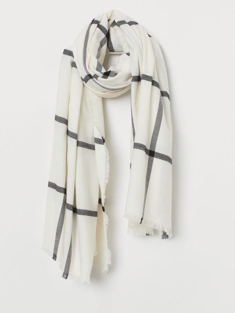 

H&M Women White & Black Large Scarf