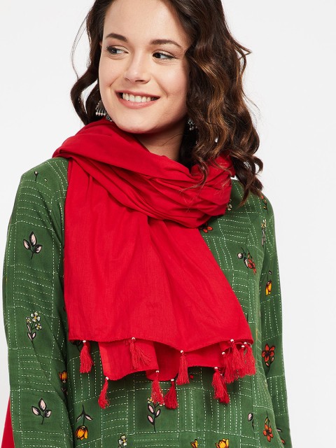 

Melange by Lifestyle Red Solid Dupatta